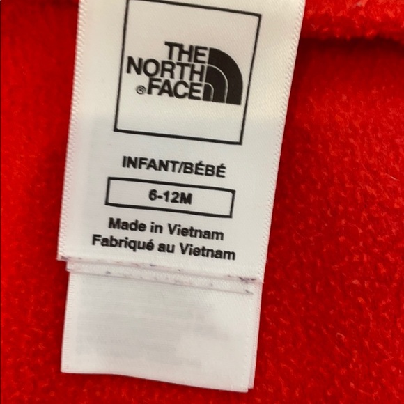 North Face orange 6-12 months fleece toddler coat EUC - Picture 4 of 6